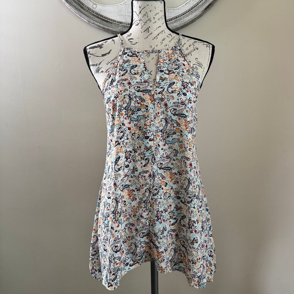 Moa Moa Women’s Sleeveless Floral Paisley Halter Top Size M – Lightweight